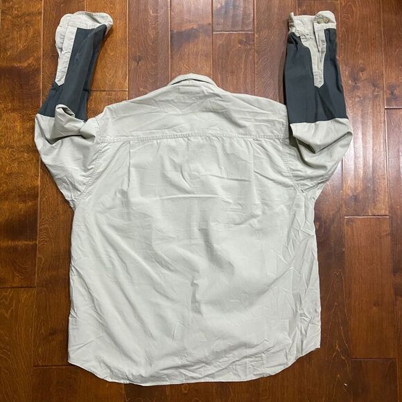 Columbia Sportswear Vintage Hunting Tan Green Button Front Shirt Mens Size XXL - Picture 5 of 8